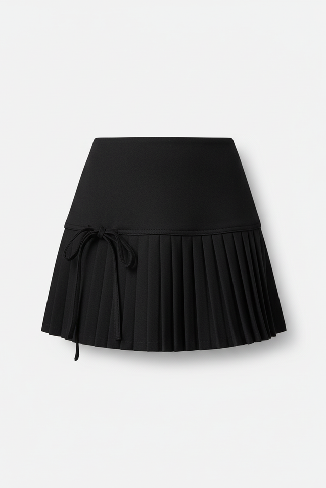 Jupe Plissée noire mini chic stylée