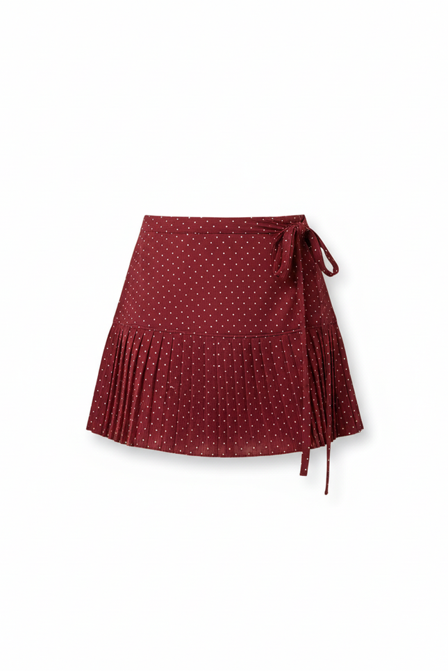 Jupe Plissée portefeuille Bordeaux chic