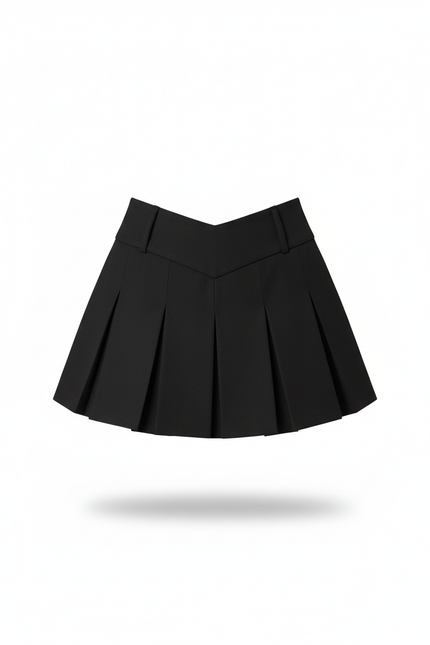 Jupe Plissée Noire Taille Haute Chic tendance