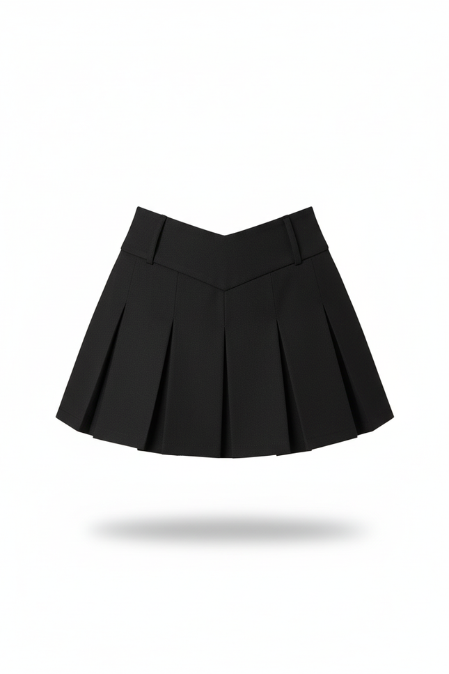 Jupe Plissée Noire Taille Haute Chic tendance