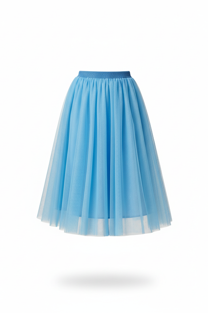 Jupe Plissée bleu ciel tulle fluide