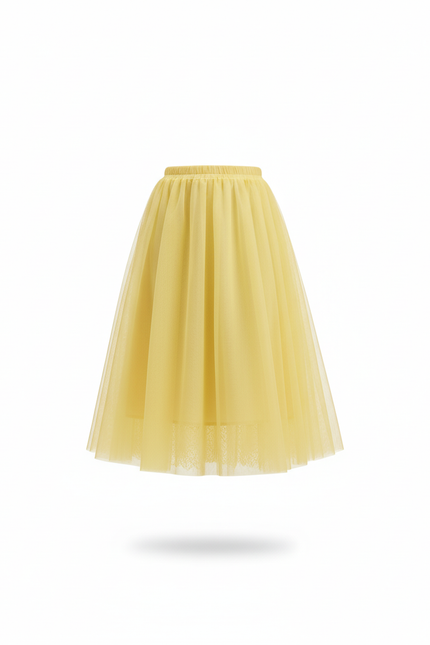 jupe jaune plissée