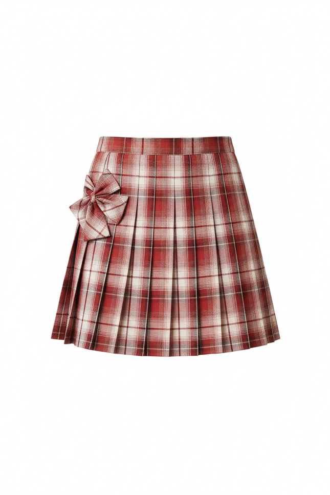 Jupe Plissée écossaise nœud chic