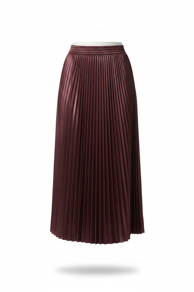 jupe satin plissée