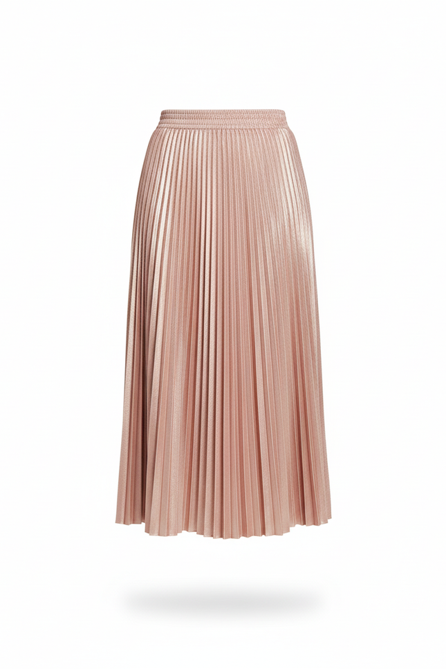 jupe plissée rose satin