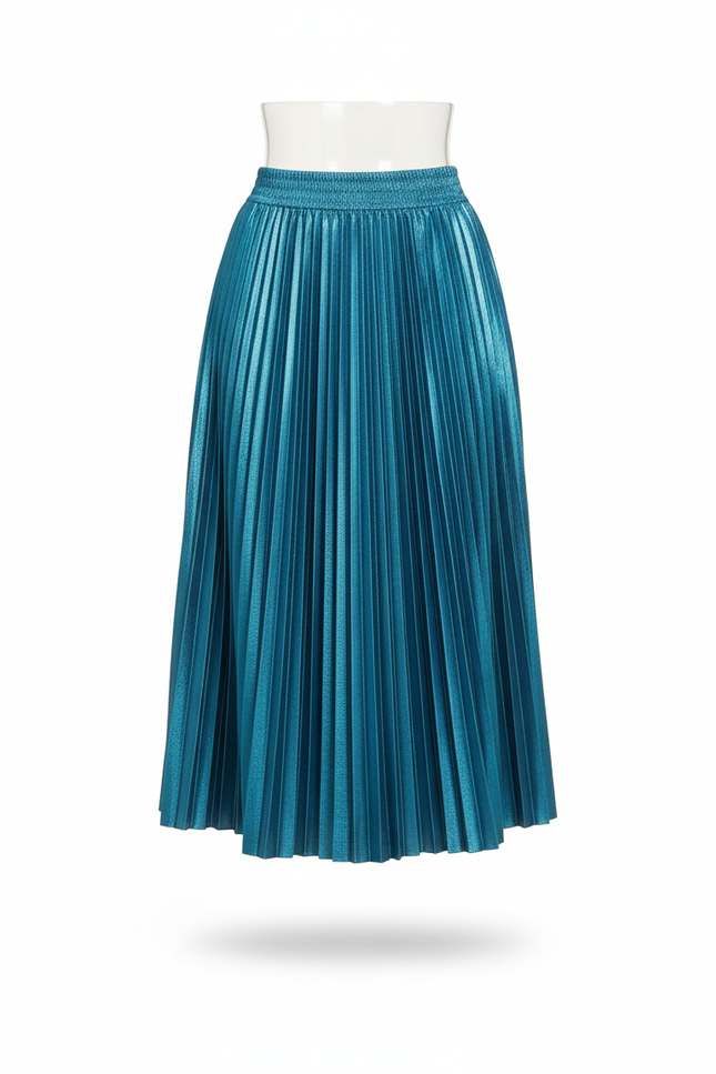 jupe plissée turquoise