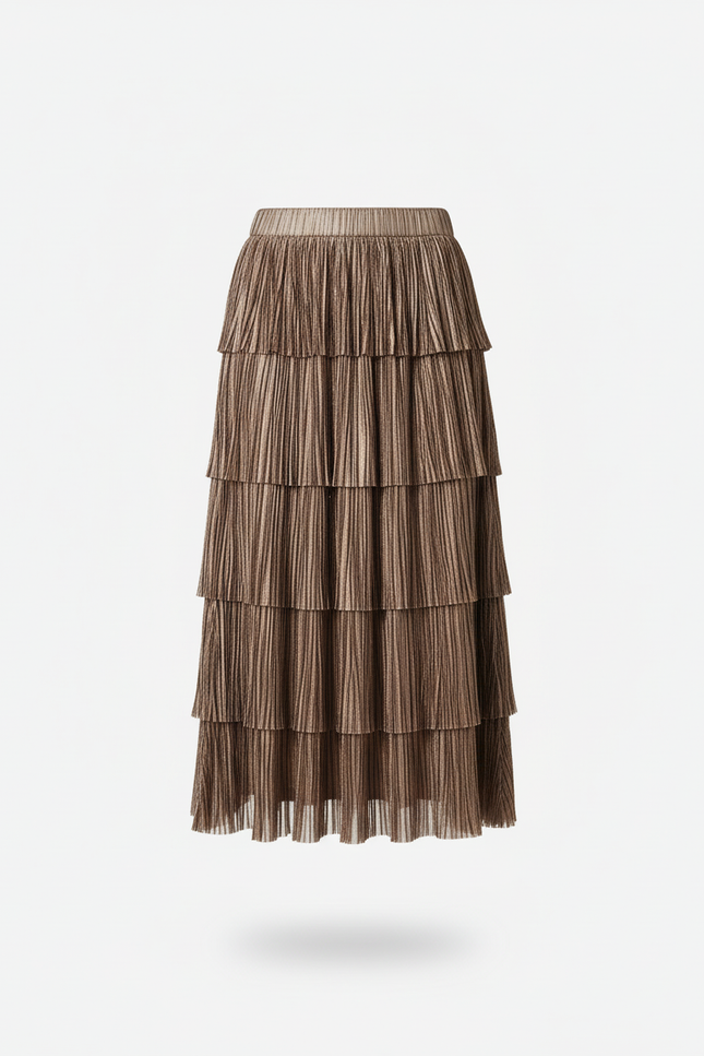 jupe plissée bronze