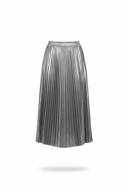 jupe argentée plissée