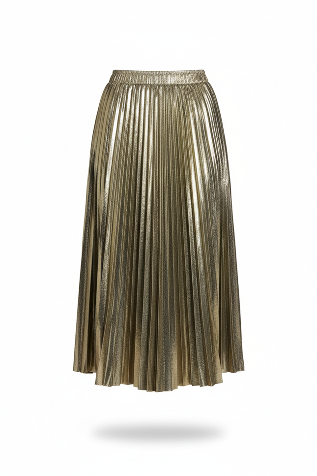 jupe plissée or