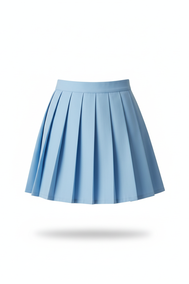 Jupe Plissée bleu clair évasée chic