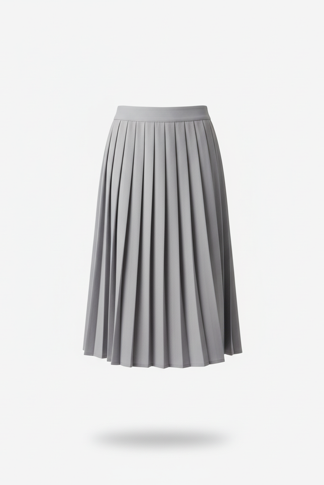 Jupe Plissée gris taille haute chic