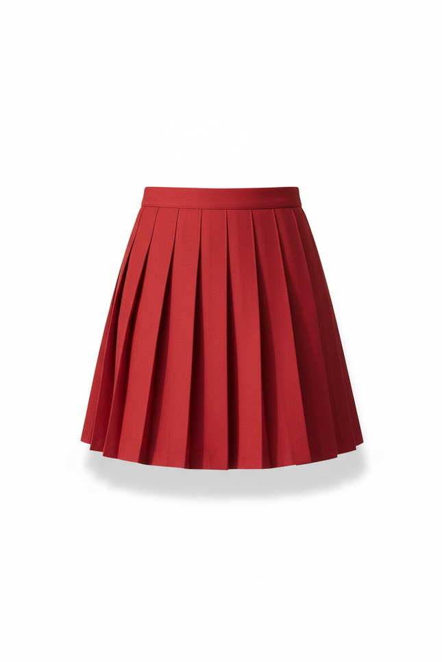Jupe Plissée rouge mini chic raffinée