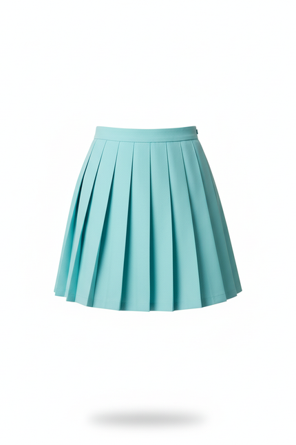 Jupe Plissée turquoise mini chic