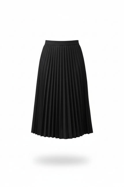 Jupe Plissée Noire Midi Élégante raffinée