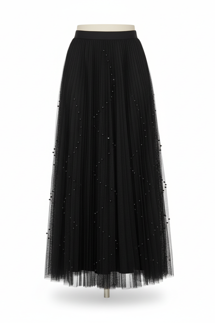 jupe plissée voile noir