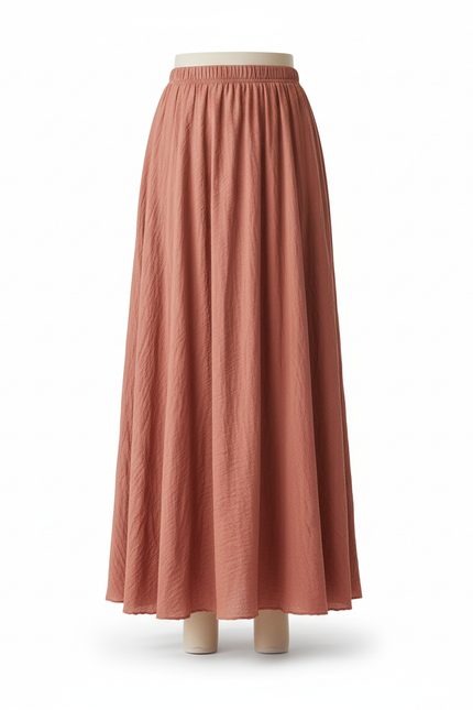 Jupe Plissée Terracotta Douce Fluide