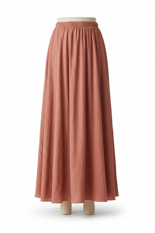 Jupe Plissée Terracotta Douce Fluide