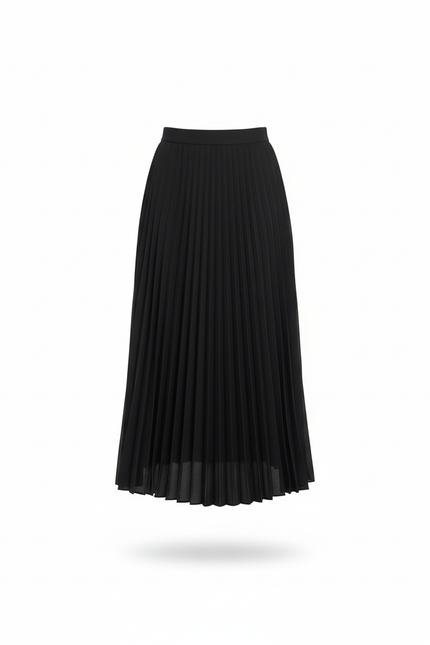 jupe plissée noire satin