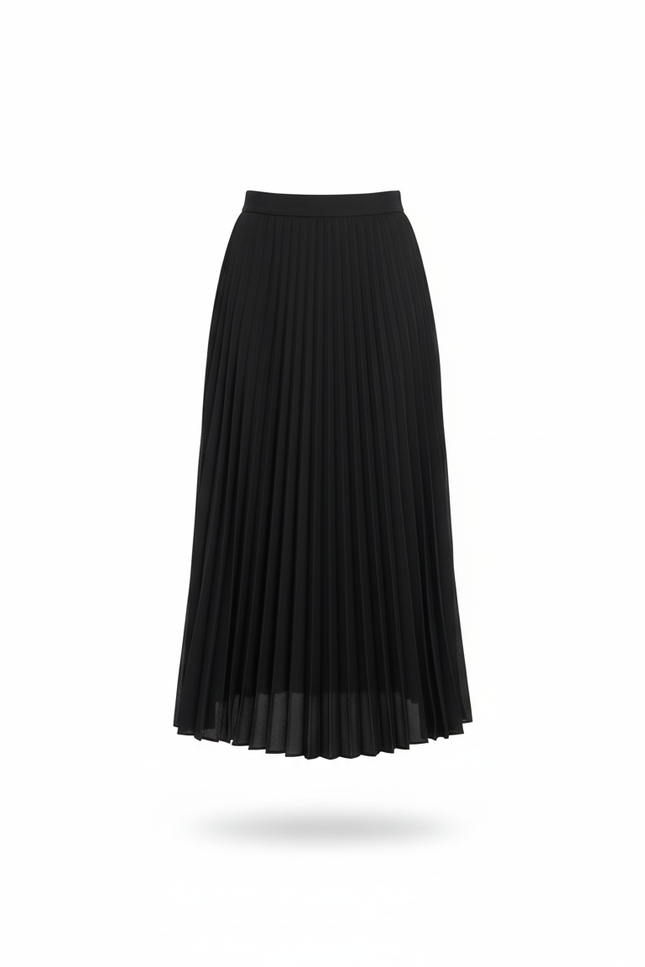 jupe plissée noire satin