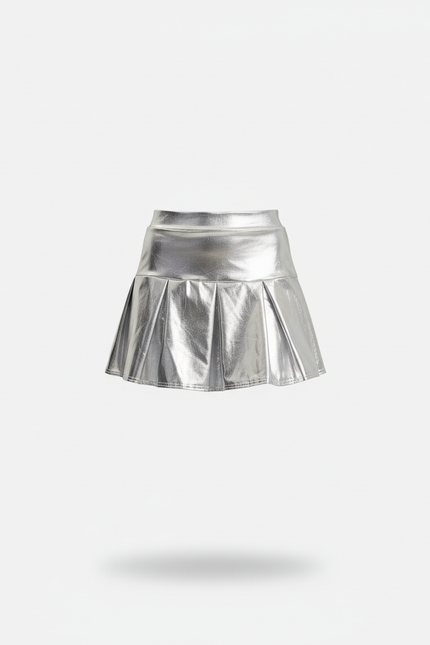 Jupe Plissée argentée métallisée chic