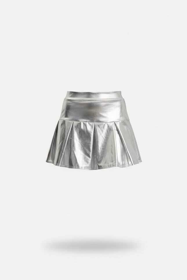 Jupe Plissée argentée métallisée chic