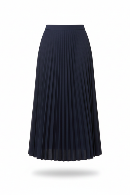 Jupe Plissée bleue marine taille haute élégante