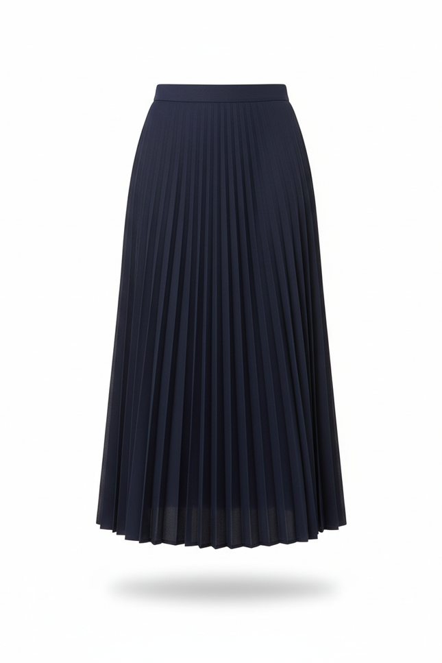 Jupe Plissée bleue marine taille haute élégante