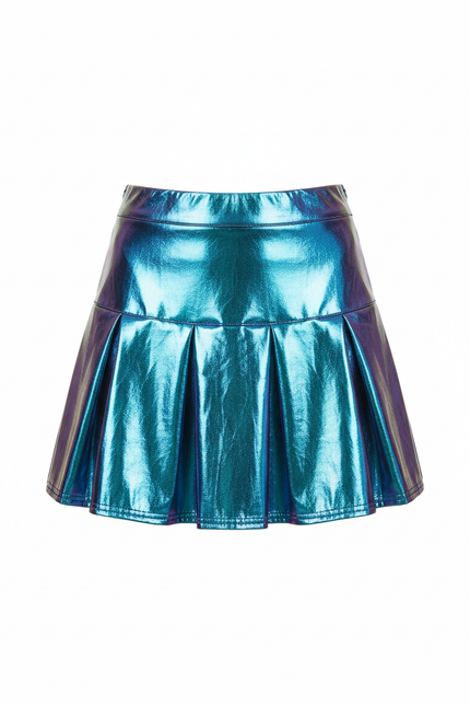Jupe Plissée métallisée mini chic