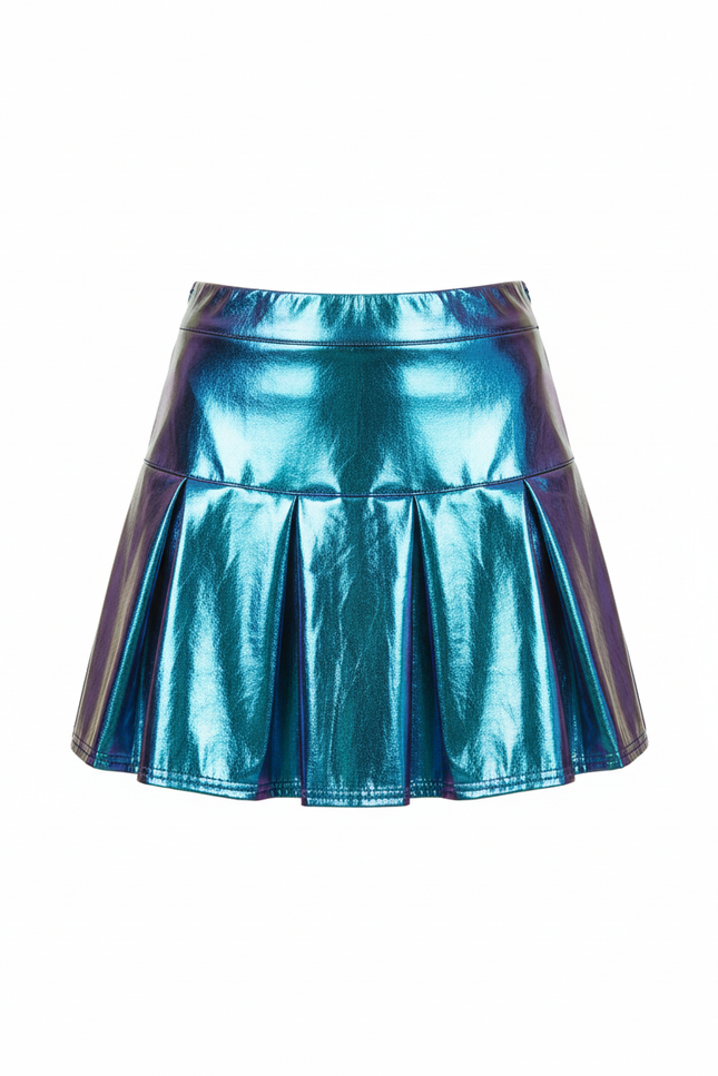 Jupe Plissée métallisée mini chic