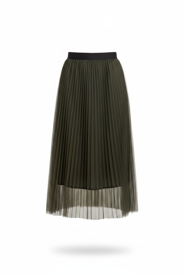 jupe longue plissée voile