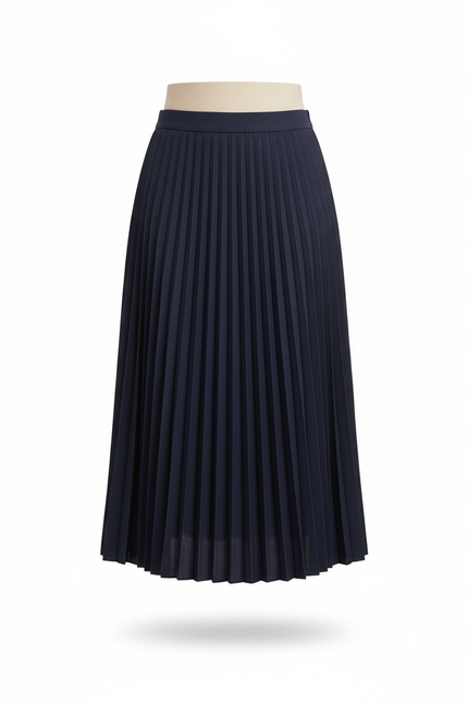 Jupe Plissée bleu marine midi élégante