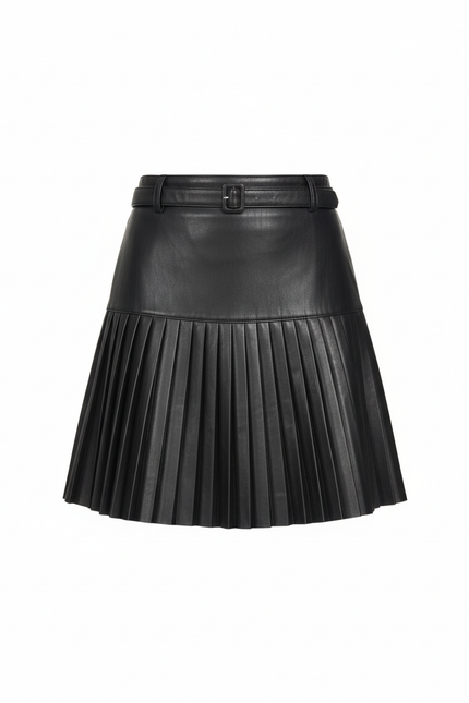 Jupe Plissée mini cuir chic
