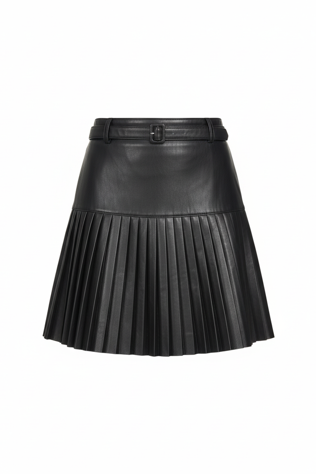 Jupe Plissée mini cuir chic