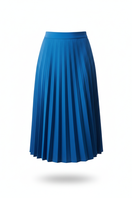 Jupe Plissée bleu midi chic