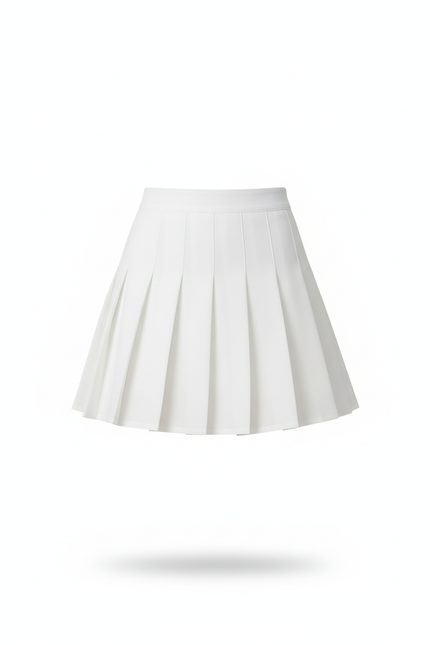 Jupe Plissée Blanche Taille Haute Scolaire