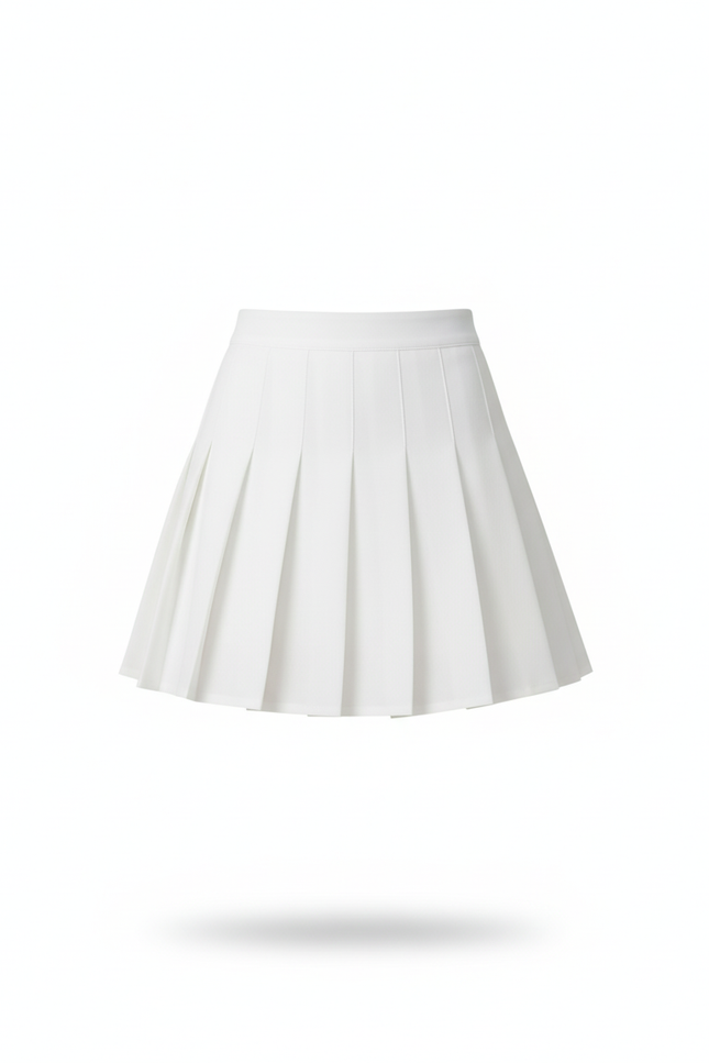 Jupe Plissée Blanche Taille Haute Scolaire