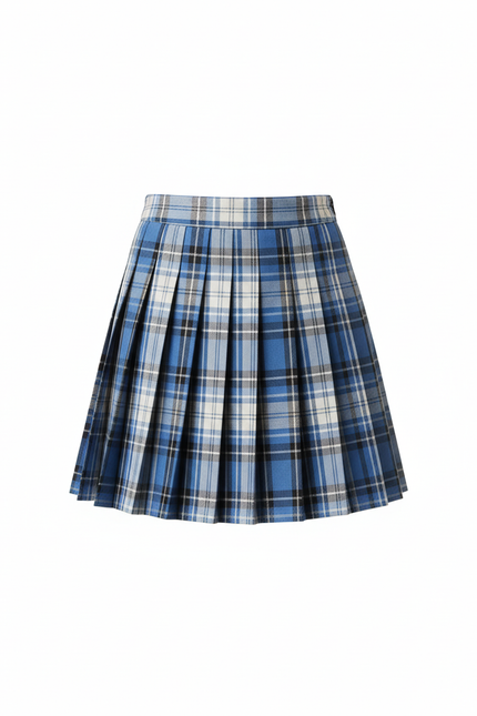 Jupe Plissée écossaise bleue chic