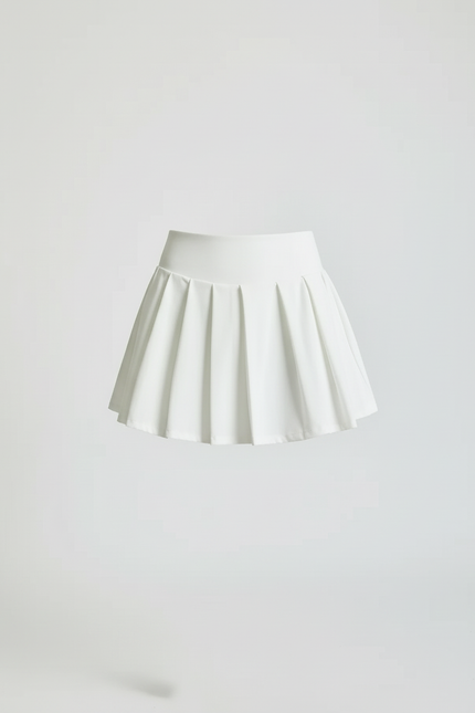 Jupe Plissée Blanche Taille Haute Sportive