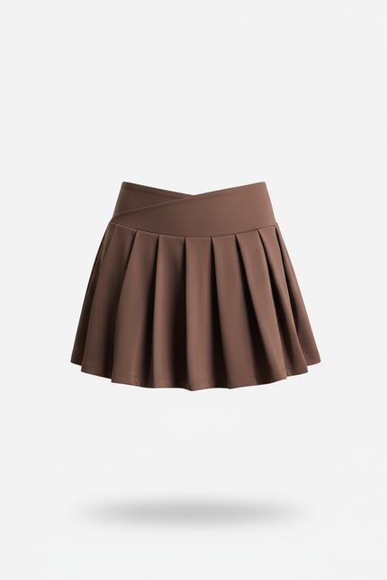 Jupe Plissée marron sport fluide