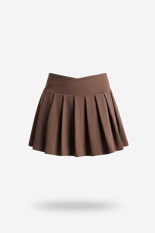 Jupe Plissée marron sport fluide