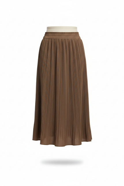 Jupe Plissée kaki midi fluide