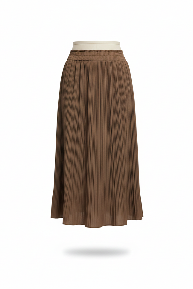 Jupe Plissée kaki midi fluide