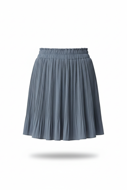 Jupe Plissée mini bleu-gris décontractée