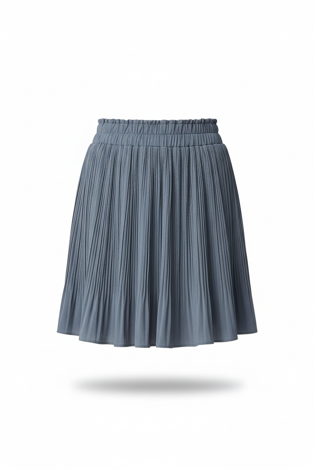 Jupe Plissée mini bleu-gris décontractée