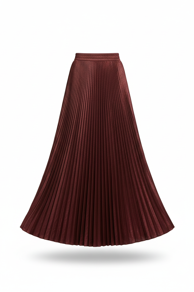 jupe rouge plissée longue