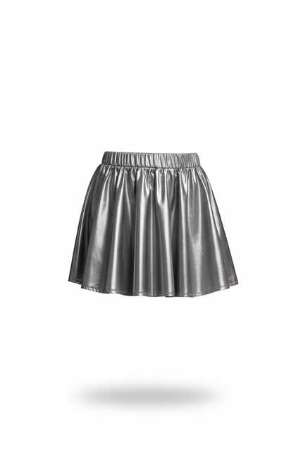 Jupe Plissée Argentée Brillante Chic