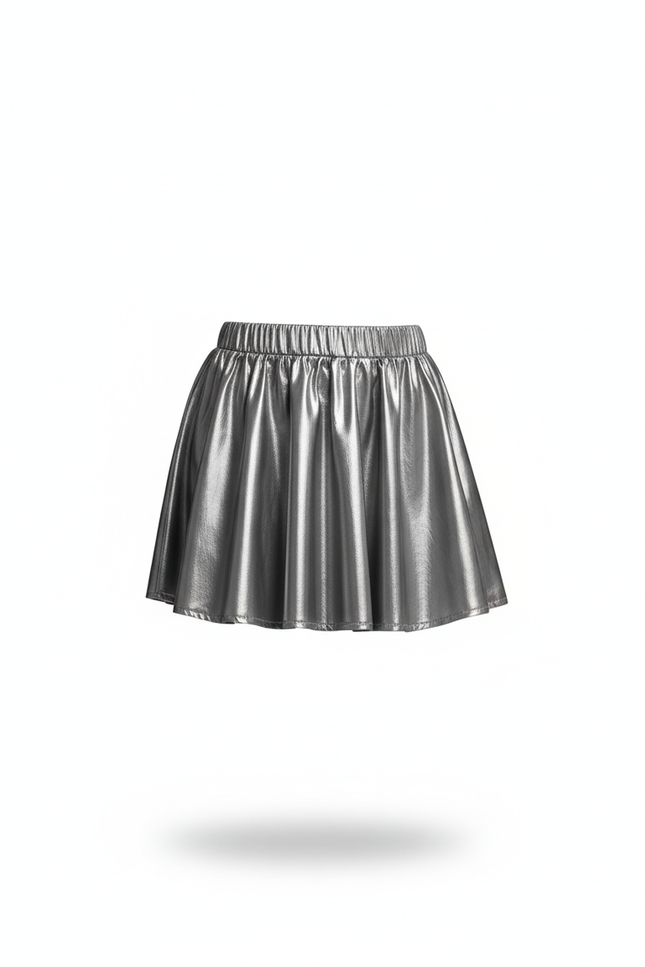 Jupe Plissée Argentée Brillante Chic