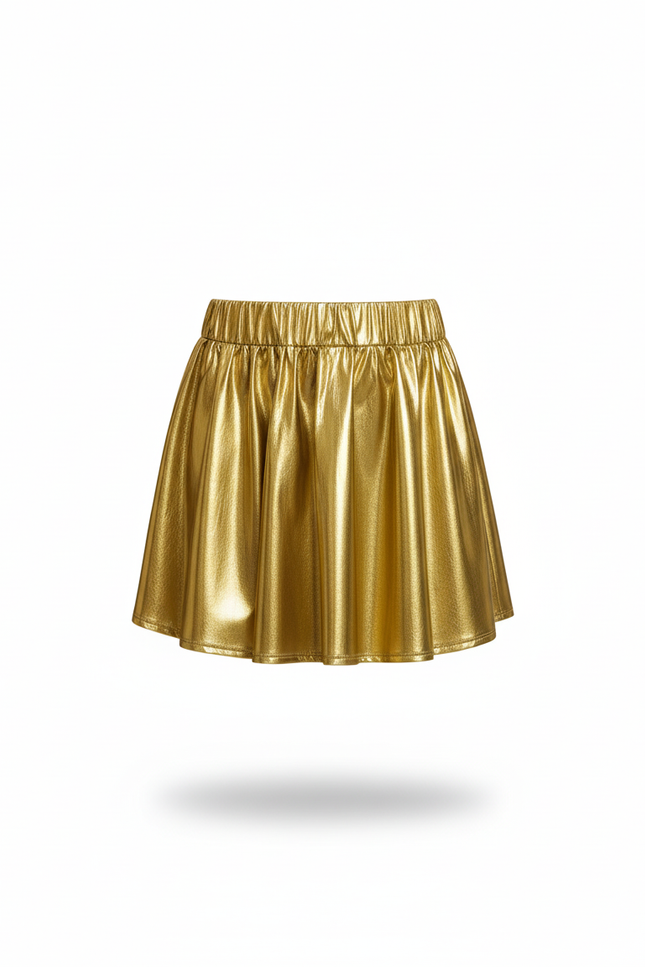 Jupe Plissée dorée scintillante festive