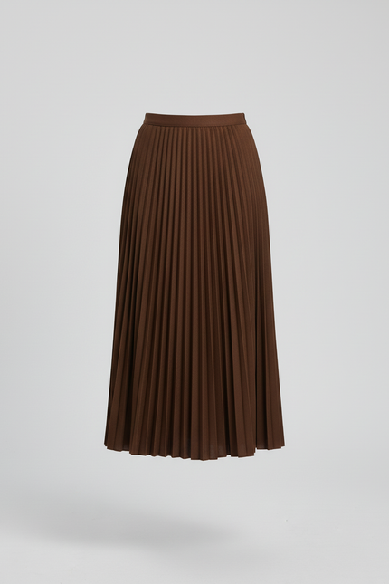 jupe longue plissée taille haute