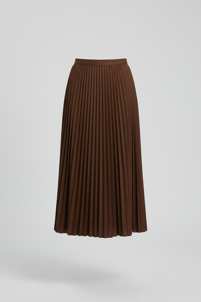 jupe longue plissée taille haute